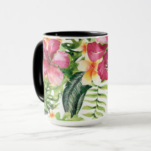 熱帯花の葉フローラ熱帯 マグカップ