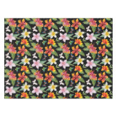 熱帯花の黒いテーブルクロス テーブルクロス (正面(横))