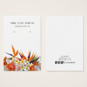 熱帯花イヤリングディスプレイカード (正面&裏面)