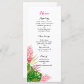 熱帯花ウェディングレセプションディナーメニュー メニュー (正面/裏面)