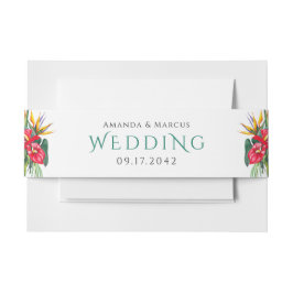 熱帯花オーセ結婚ス 招待状ベリーバンド