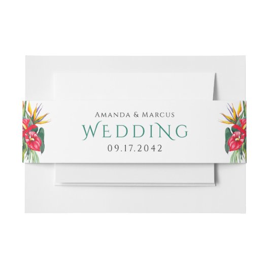 熱帯花オーセ結婚ス 招待状ベリーバンド (正面例)