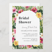 熱帯花カラフルブライダルシャワー 招待状 (正面/裏面)