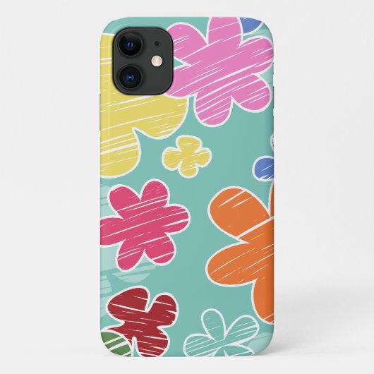 熱帯花カラフル花、花、花柄 Case-Mate iPhoneケース (裏面)