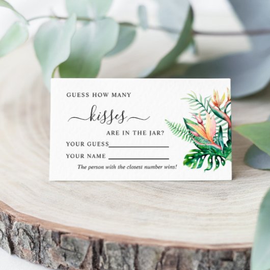 熱帯花ゲームカードの数キス プレイスカード
