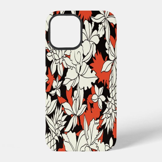 熱帯花シームレスエキゾチック模様 iPhoneケース (裏面)