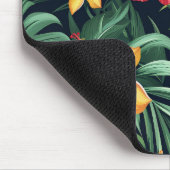 熱帯花ハイビスカスシームレスパターン マウスパッド (コーナー)