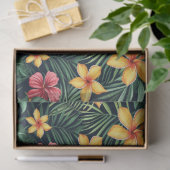 熱帯花ハイビスカスシームレスパターン 薄葉紙 (ギフト)