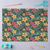 熱帯花ハイビスカスシームレスパターン 薄葉紙 (クラフト)