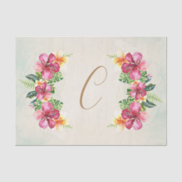 熱帯花ハイビスカスプルメリアフローラ 薄葉紙