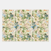 熱帯花ハワイアン花柄 ラッピングペーパーシート (正面3)