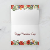 熱帯花ハートバレンタインデー カード (内部)