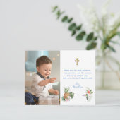 熱帯花バードフォトボーイクロスバプテスマ サンキューカード (スタンド正面)