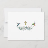 熱帯花バードフォトボーイクロスバプテスマ サンキューカード (裏面)