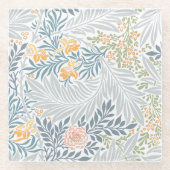 熱帯花パターンデザイン ガラスコースター (正面)