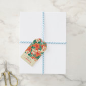 熱帯花パターンハワイアンビア ギフトタグ (より糸付き)