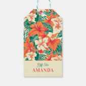 熱帯花パターンハワイアンビア ギフトタグ (裏面)