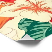 熱帯花パターンハワイアンビア ポスター (コーナー)