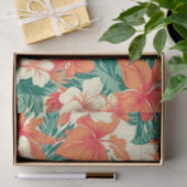 熱帯花パターンハワイアンビア 薄葉紙 (ギフト)