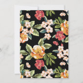 熱帯花パターン大人40歳の誕生日パーティー 招待状 (裏面)