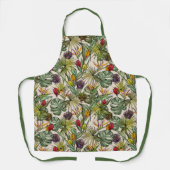 熱帯花パターン エプロン (正面)