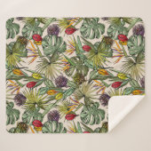 熱帯花パターン シェルパブランケット (正面(横))