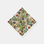 熱帯花パターン スタンダードカクテルナプキン (角)