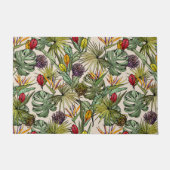 熱帯花パターン ドアマット (正面)