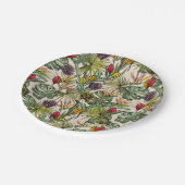 熱帯花パターン ペーパープレート (アングル)