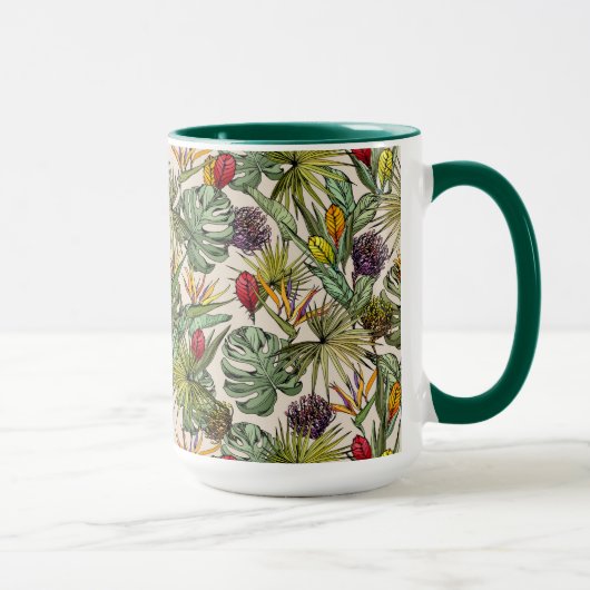 熱帯花パターン マグカップ (右)