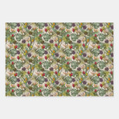 熱帯花パターン ラッピングペーパーシート (正面2)