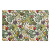 熱帯花パターン 枕カバー (裏面-左)