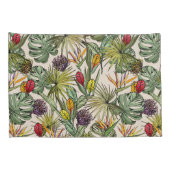 熱帯花パターン 枕カバー (裏面-右)