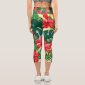 熱帯花ヒビシファンキーフローラ芸術 カプリレギンス (裏面)