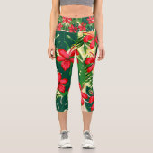 熱帯花ヒビシファンキーフローラ芸術 カプリレギンス (正面)