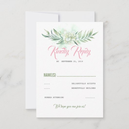 熱帯花ビーチパーティーRSVP 出欠カード (正面)