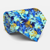 熱帯花フローラプリント ネクタイ (ロール)