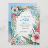 熱帯花ブライダルシャワー 招待状 (正面/裏面)