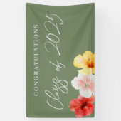 熱帯花ルアウ（ハワイ式宴会）パーティーバナー 横断幕 (縦)