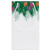 熱帯花及びやし枝結婚式の歓迎 スモールペーパーバッグ (裏面)