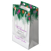 熱帯花及びやし枝結婚式の歓迎 スモールペーパーバッグ (正面アングル)
