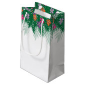 熱帯花及びやし枝結婚式の歓迎 スモールペーパーバッグ (裏面アングル)