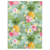 熱帯花及びパイナップルは|あなたのイニシャルを加えます クリップボード (裏面)