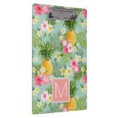 熱帯花及びパイナップルは|あなたのイニシャルを加えます クリップボード (右)