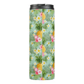 熱帯花及びパイナップルは|あなたのイニシャルを加えます タンブラー (裏面)