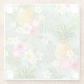 熱帯花及びパイナップル ガラスコースター (裏面)