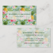 熱帯花及びパイナップル|モノグラム 名刺 (正面/裏面)