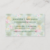 熱帯花及びパイナップル|モノグラム 名刺 (裏面)