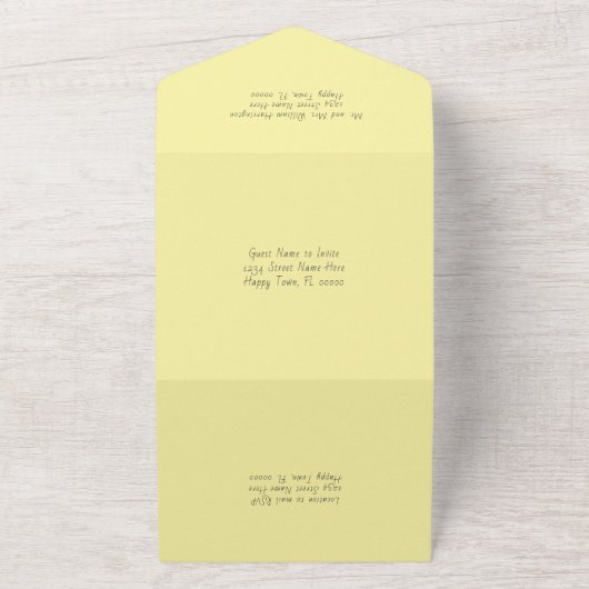 熱帯花成婚記念日の誓いの更新 オールインワン招待状 (外側)