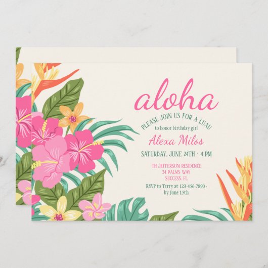 熱帯花招待状 招待状 (正面/裏面)